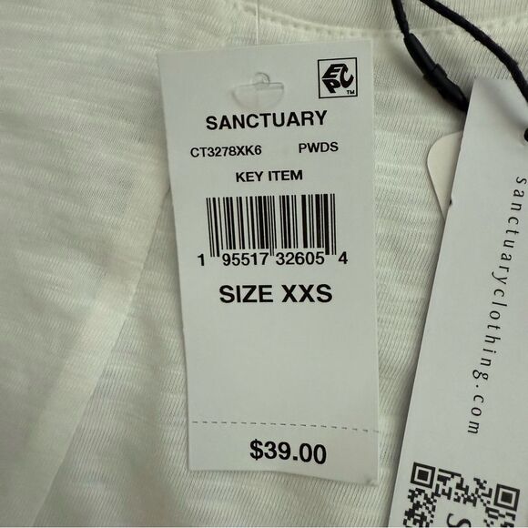 Sanctuary White Twisted Front Tank Top Size XXS New with Tags - Picture 3 of 10